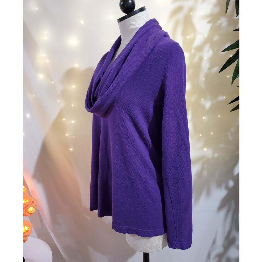 Fresh Produce Cowl Neck Purple Long Sleeve Knit Pullover Sweater Womens Size XS - Picture 4 of 9